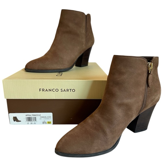 Franco Sarto Brown Ankle Boots - Picture 1 of 10